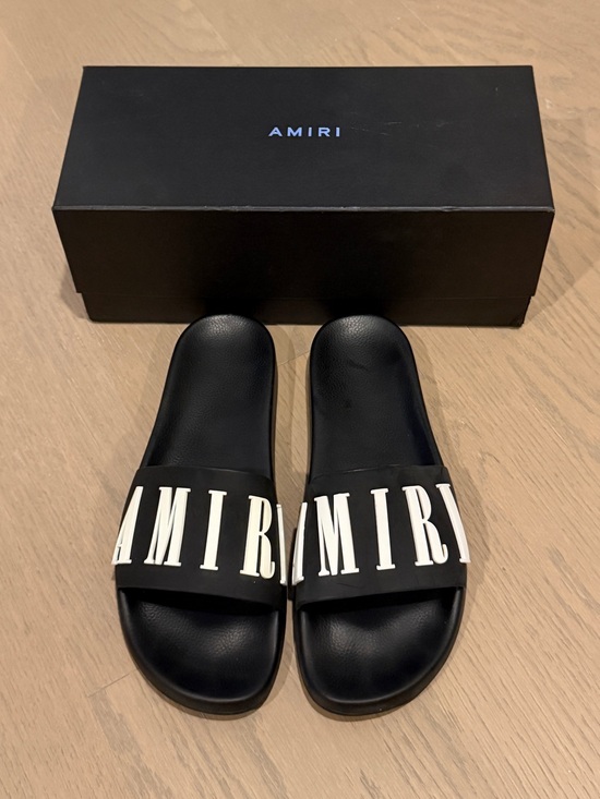 AMIRI Other - AMIRI Black Slides with White Logo Strap